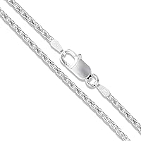 Sterling Silver Diamond-Cut Wheat Chain Solid 925 Italy New Foxtail Spiga Necklace