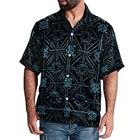 Hawaiian Shirt for Men Casual Button Down, Quick Dry Holiday Beach Short Sleeve Shirts Cross Check,S