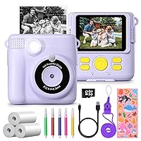 Instant Print Camera for Kids,GREENKINDER Kids Instant Camera, Birthday Gifts for Girls Boys,2.4-Inch/1080P with 32GB Card and Print Card for Girls 3-12 Years Old (Purple) Instant Print Camera for Kids,GREENKINDER Kids Instant Camera, Birthday Gifts for Girls Boys,2.4-Inch/1080P with 32GB Card and Print Card for Girls 3-12 Years Old (Purple)