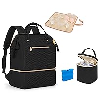 Fasrom Pump Bag Bundle with Insulated Baby Bottle Bag with Ice Pack Fits 4 Large Baby Bottles up to 9 Ounce, Easily Attaches to Stroller