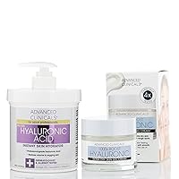 Advanced Clinicals Hyaluronic Acid Instant Hydrating Body Cream + Hyaluronic Acid Hydrating Face Cream Set
