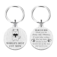 Cat Mom Gifts - Best Cat Mom Ever - Cat Mom Keychain - Christmas Mothers Day Gift for Cat Lovers Women
