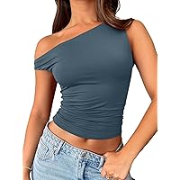 Trendy Queen Womens Off The Shoulder Tops Sleeveless Shirts Going Out Crop Tank Tops Slim Fitted Y2K Summer Outfits 2024