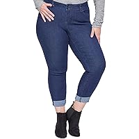 Royalty For Me Womens Women's Plus Size Wannabettabutt 2 Button Rolled Cuff Ankle Jean