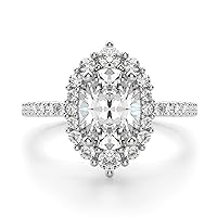4 CT Oval Cut Solitaire Moissanite Engagement Ring, VVS1 4 Prong Irene Knife-Edge Silver Wedding Ring, Woman Gift, Promise, Birthday Gift