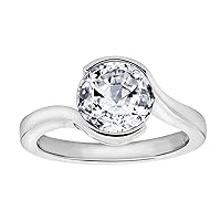 2.00ct Single Stone Round Brilliant Cut Cz Simulated Diamond Solitaire Engagement Promise Statement Anniversary Bridal Wedding Ring in 14K White Gold Plated