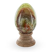 BestPysanky Multi Tones Polished Marble Stone Egg 3 Inches