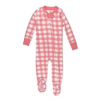 HonestBaby Non-Slip Footed Pajamas One-Piece Sleeper Jumpsuit Zip-Front 100% Organic Cotton PJs 100% for Baby Girls (LEGACY)