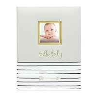 Baby Memory Book, First 5 Years Milestone Journal with Photo Insert, Hello Baby' Newborn Babybook, Baby Girl or Baby Boy Gender-Neutral Baby Gift, Sage Green