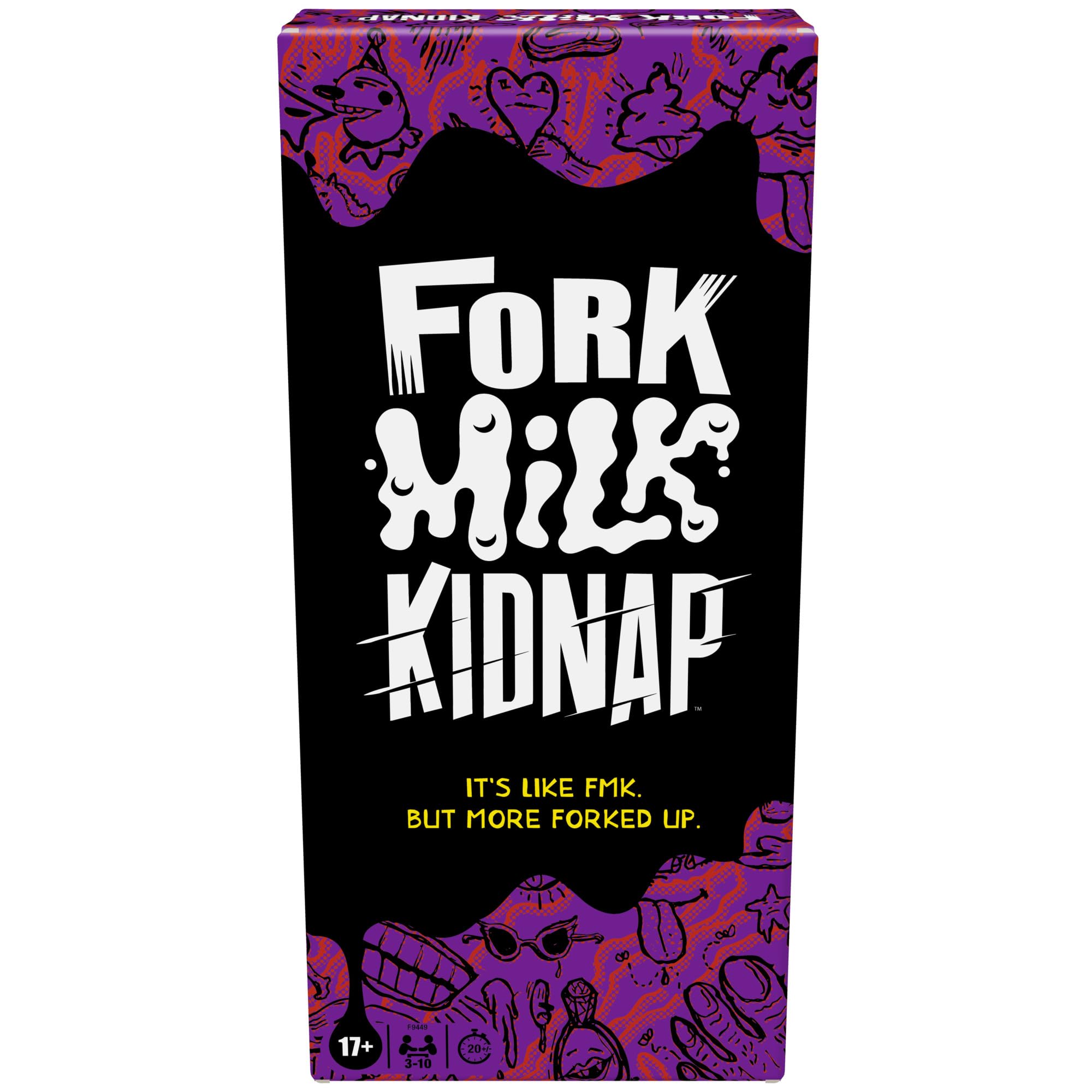 Fork Milk Kidnap Game for Adults Only | an Adult Party Game of Questionable Choices | Ages 17+ | for 3 to 10 Players | Hilarious NSFW Card Games