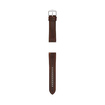 Fossil All-Gender 22mm Leather/Silicone Interchangeable Watch Band Strap, Color: Dark Brown (Model: S221299)
