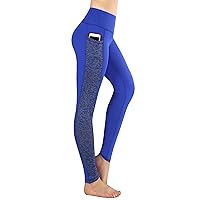 Womens Printed Tummy Control Yoga Workout Leggings Pockets