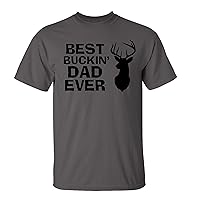 Funny Father's Day Best Buckin Dad Ever Adult Short Sleeve Tee Shirt Charcoal