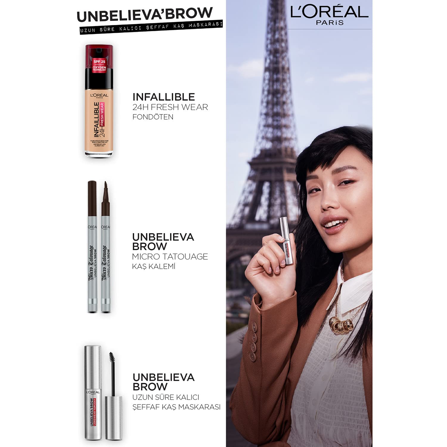 L'Oreal Paris Unbelieva-Brow Longwear Eyebrow Topcoat, Waterproof, Smudge-resistant, Transfer- Proof, Quick Drying, Easy and quick application with precise brush, Universal Transparent, 0.15 fl. oz.