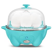 Elite Gourmet Easy Electric 7 Egg Capacity Soft, Medium, Hard-Boiled Cooker Poacher, Scrambled, Omelet Maker with Auto Shut-Off and Buzzer, BPA Free