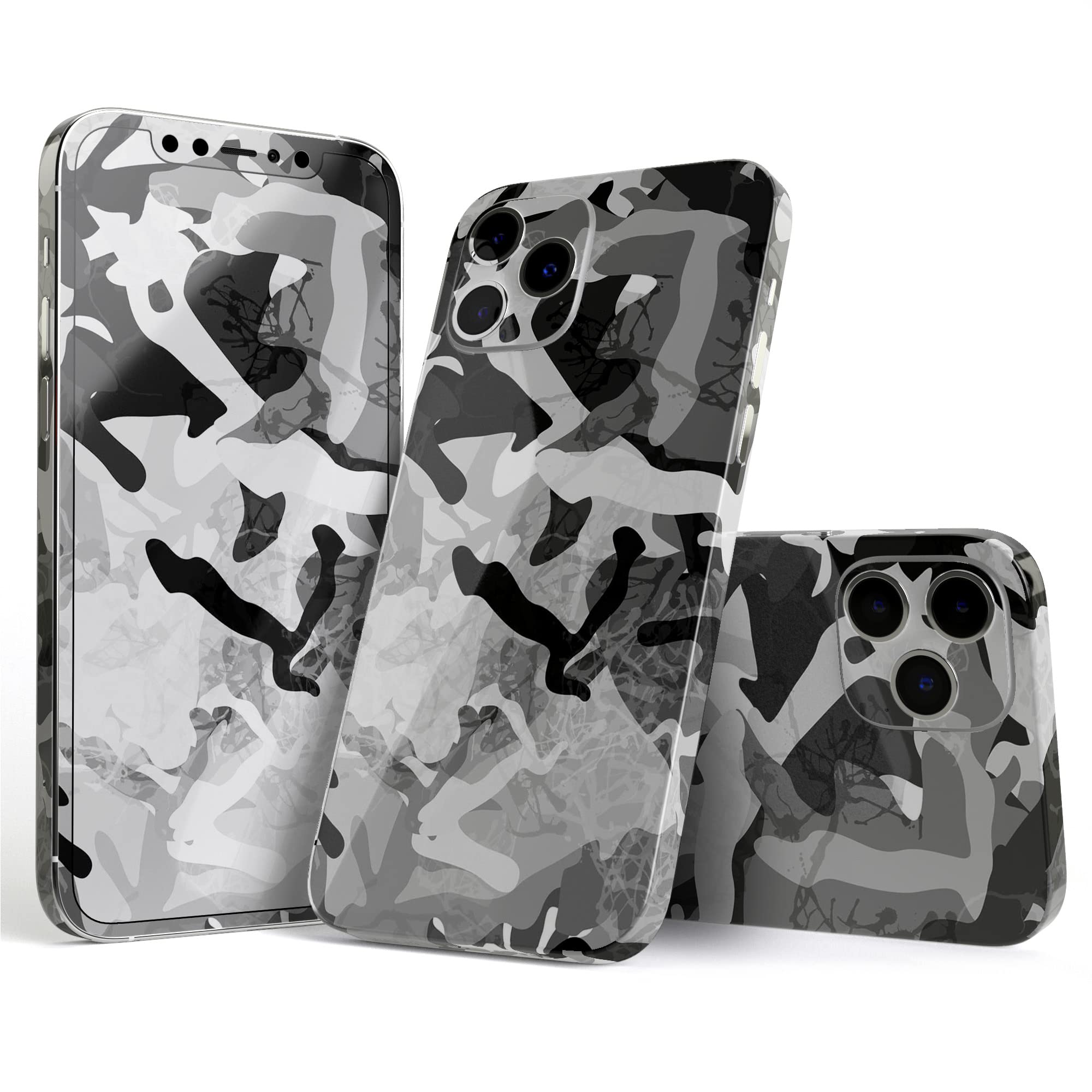 DesignSkinz Full Body Skin Decal Wrap Kit Compatible with iPhone 15 Pro Max - Desert Snow Camouflage V2