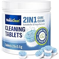 2-Phase Cleaning Tablets for Fully Automatic and Coffee Machines, 25 Count