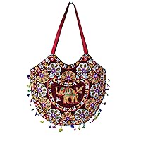 Indian handmade elephant work women bag Banjara Tote Shoulder Bag Vintage Embroidered Gypsy Hippie Boho Indian Handbag