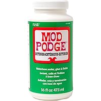 Mod Podge Waterbase Sealer, Glue and Finish for use Outdoors (16-Ounces), , White