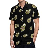 Babushka Hawaiian Shirt for Men Short Sleeve Button Down Summer Tee Shirts Tops