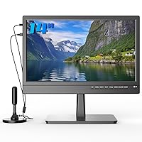 14 inch Small Flat Screen Kitchen TV with Antenna ATSC Tuner/USB/HDMI/AV/VGA, Built-in TV Stand and Remote Control for Car,RV,Camping,Outdoor or Office