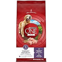 Purina ONE High Protein Dry Senior Dog Food Plus Vibrant Maturity Adult 7 Plus Formula - (Pack of 4) 4 lb. Bags