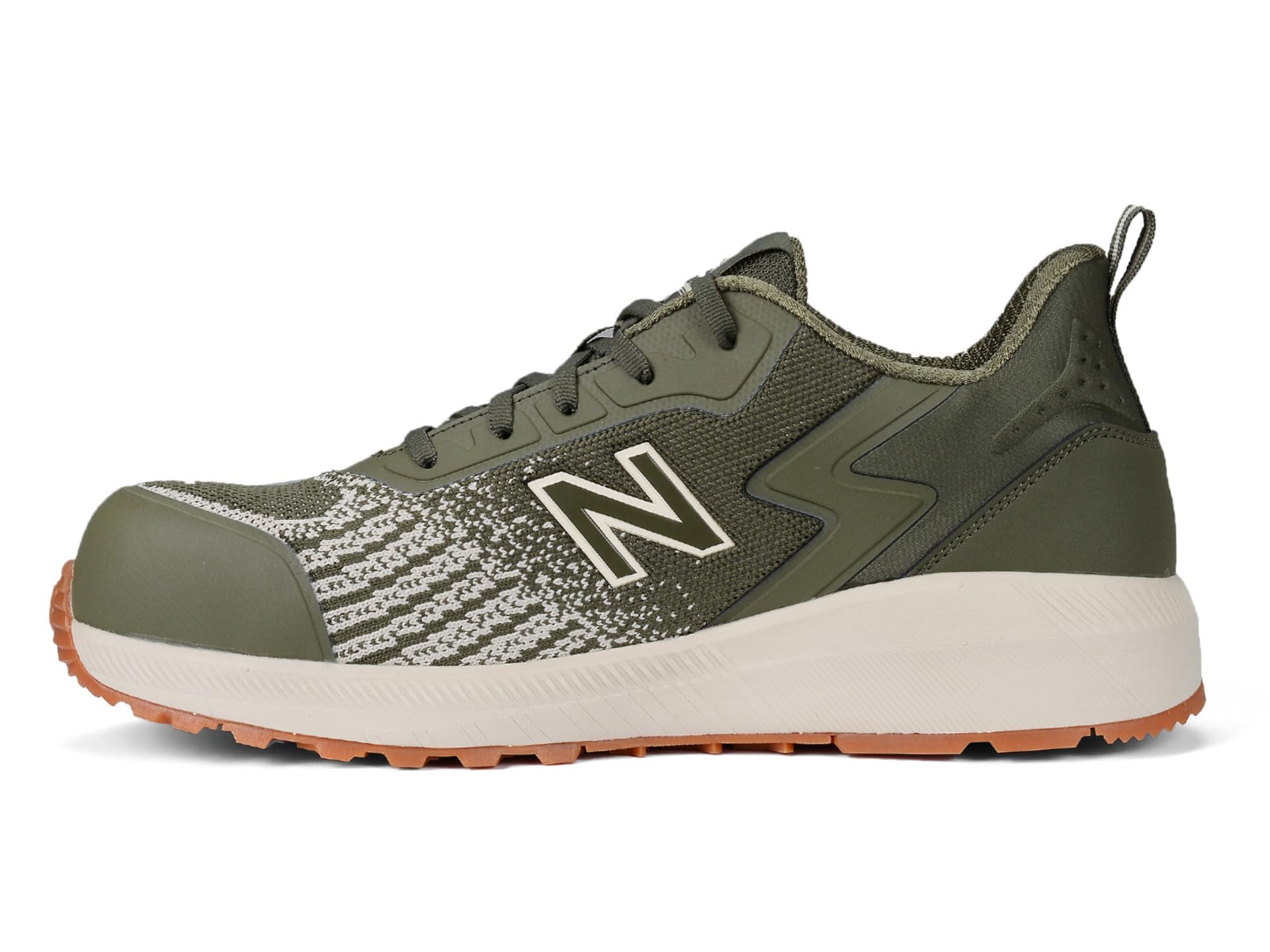 New Balance Speedware Composite Toe Men's Industrial Work Shoes, Olive/White, Size 10.5, Medium, Comfortable & Lightweight Work Shoes for Men, Electric Hazard, Puncture & Slip Resistant
