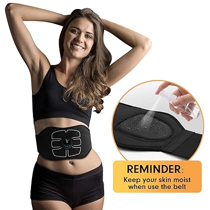 MarCoolTrip MZ ABS Stimulator,Ab Machine,Abdominal Toning Belt Workout Portable Ab Stimulator Home Office Fitness Workout Equipment for Abdomen Black