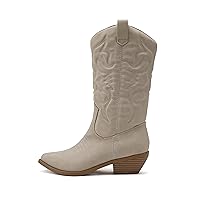 Soda Reno Women Western Cowboy Pointed Toe Knee High Pull On Tabs Boots