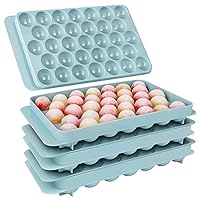 Ice Cube Trays with Lids for Freezer, 33 Sphere Ice Cube Tray with Easy Release for Iced Coffee or Ice Drinks, Ice Tray with Lids Ice Cube Mold for Reusable Ice Cubes for Ice Bucket 3 Pack