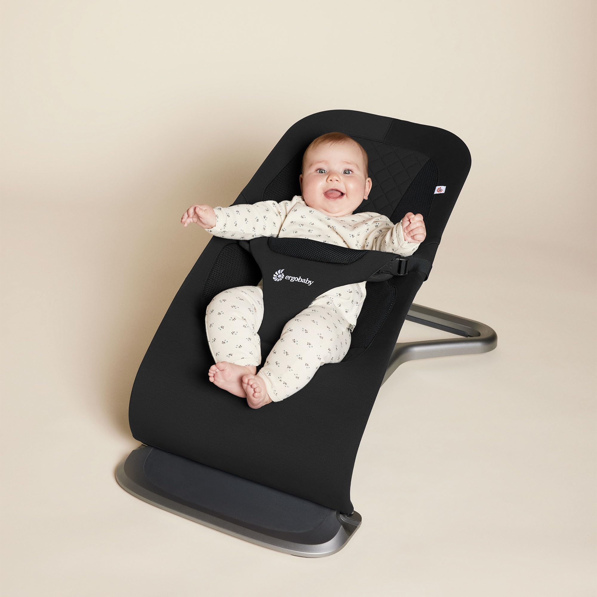 Ergobaby Evolve 3-in-1 Bouncer, Adjustable Multi Position Baby Bouncer Seat, Fits Newborn to Toddler, Onyx Black