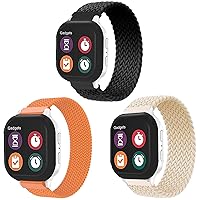 2/3Pack Watch Band Replacement Compatible with Gizmo Watch 3 2 1/Gabb Watch 2 1, 20mm Quick Change Elastic and Breathable Kids Braided Solo Loop Gizmo Watch Band Replacement for kids boys and girls.
