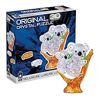 BePuzzled, Koala and Baby Original 3D Crystal Puzzle, with Tree Branch and Leaf, Ages 12 and Up