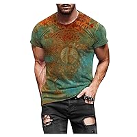 Funny T Shirts for Men Casual 3D Printed Crewneck Short Sleeve Shirts Holiday Going Out Mens Tee Shirts
