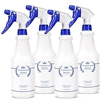 Plastic Spray Bottles 4 Pack, 24 Oz, All-Purpose Sprayer for Cleaning Solutions, Heavy Duty Spraying Leak Proof Mist Empty Water Bottle for Planting, BBQ, Pet with Adjustable Nozzle, Blue