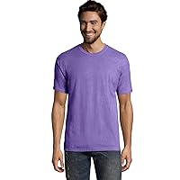 Hanes Men's 5.5 oz., 100% Ringspun Cotton Garment-Dyed T-Shirt, Lavender, Medium