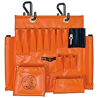 Lineman Tool Board, Aerial Apron, Bucket Truck Tools Organizer with Over 16 Pockets and Aerial Bucket Hooks, Tool Organizer for Bucket Trucks and Lineman, Includes Two 2” Bucket Hooks