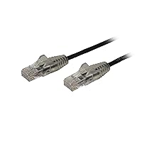 StarTech.com 6 in CAT6 Cable - Slim CAT6 Patch Cord - Black Snagless RJ45 Connectors - Gigabit Ethernet Cable - 28 AWG - LSZH (N6PAT6INBKS)