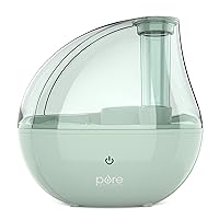 PureBaby® Ultrasonic Cool Mist Humidifier & Soft Glow Night Light, Whisper-Quiet and Ideal for Baby Nurseries & Kids Bedrooms to Relieve Congestion, Colds, & Coughs (Whisper Green)