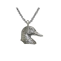Mallard Duck Head Pendant Necklace