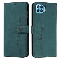 Emboss Love Case for Oppo Reno4F 6.43 inch Smartphone, Protective PU Leather Cover Wallet Hand Strap Stand Case for Oppo Reno4 F 6.43