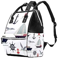 Anchor Boats Sailing Ship Seagull Diaper Bag Travel Mom Bags Nappy Backpack Large Capacity for Baby Care