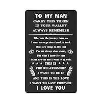 to My Man Wallet Insert, Unique Valentines Gifts for Him Boyfriend, I Love You Gifts for Men Husband, Man Gifts for Christmas Birthday Fathers Day