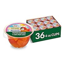 Papaya Mango In 100% Fruit Juice Snacks, 4oz 36 Total Cups, Gluten & Dairy Free, Bulk Lunch Snacks for Kids & Adults
