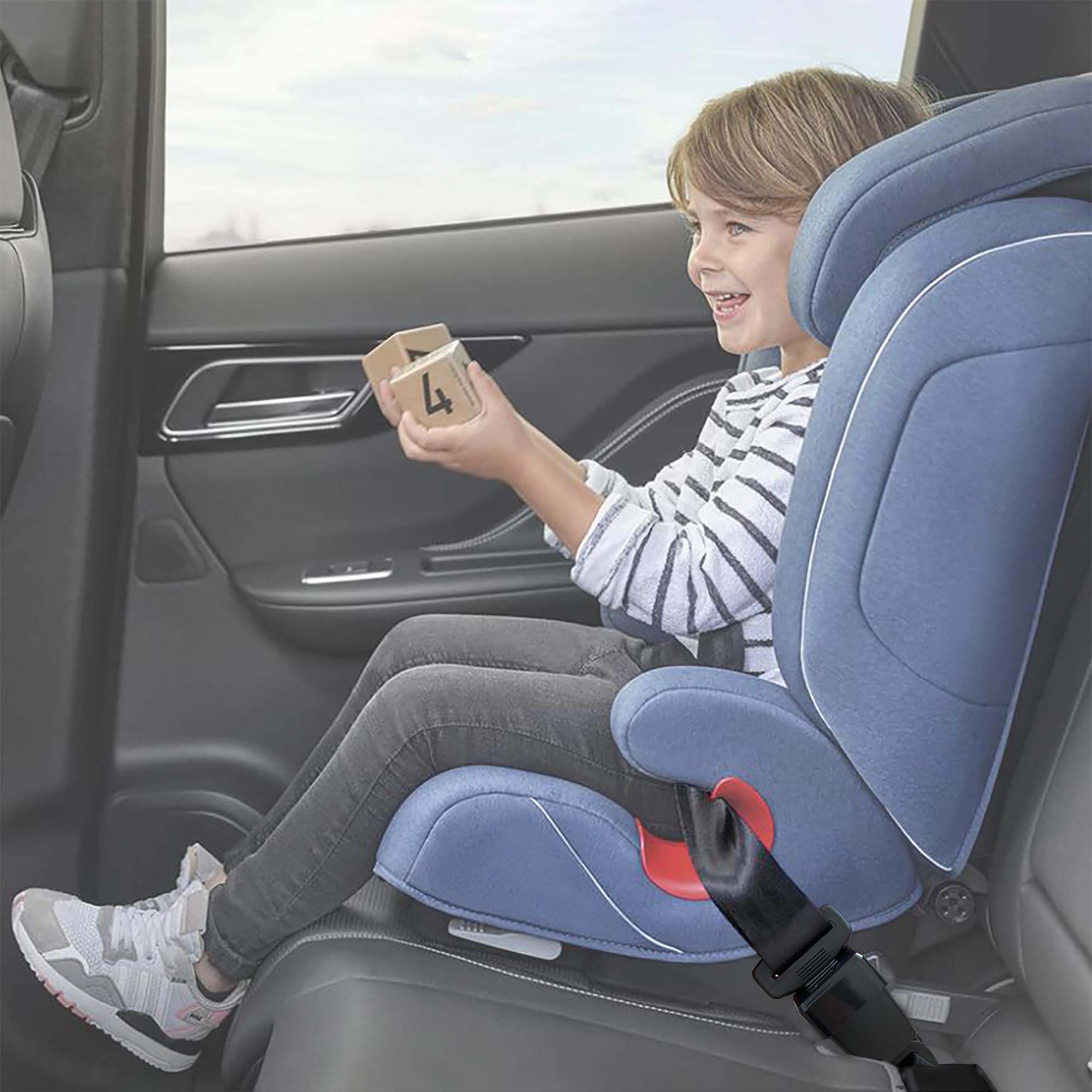 Car Seatbelt Buckle Guard, Child Seat Belt Lock Seatbelt Buckle Cover Seat Belt Lock Cover Black Seat Belt Lock, Buckle Guard for Kids/Special Needs, 4-Pack Fit Most Car (Expect Truck)