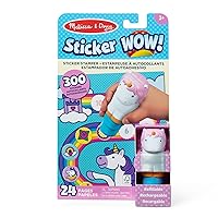 Melissa & Doug Sticker Wow!™ 24-Page Activity Pad and Sticker Stamper, 300 Stickers, Arts and Crafts Fidget Toy Collectible Character – Unicorn - FSC Certified