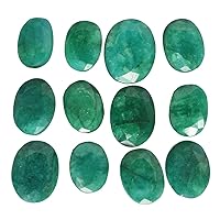 GEMHUB Approx 60 Ct / 12 Pcs Natural Oval Cut Colombian Loose Green Emerald Gemstones Lot