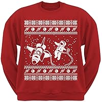 Old Glory Astronaut in Space Ugly Christmas Sweater Red Sweatshirt