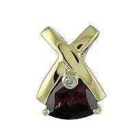 Carillon Rhodolite Natural Gemstone Trillion Shape Pendant 925 Sterling Silver Anniversary Jewelry | Yellow Gold Plated