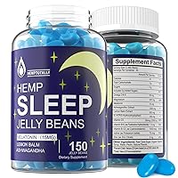 Dreamy Melatonin Jelly Beans 15mg Formulated with Ashwagandha, Lemon Balm, 5-HTP, Magnesium, Zinc - Improve Zzz, Mood, Calm Support - Vegan, Non-GMO, Gelatin Free , Blueberry Flavor - 150 Cts